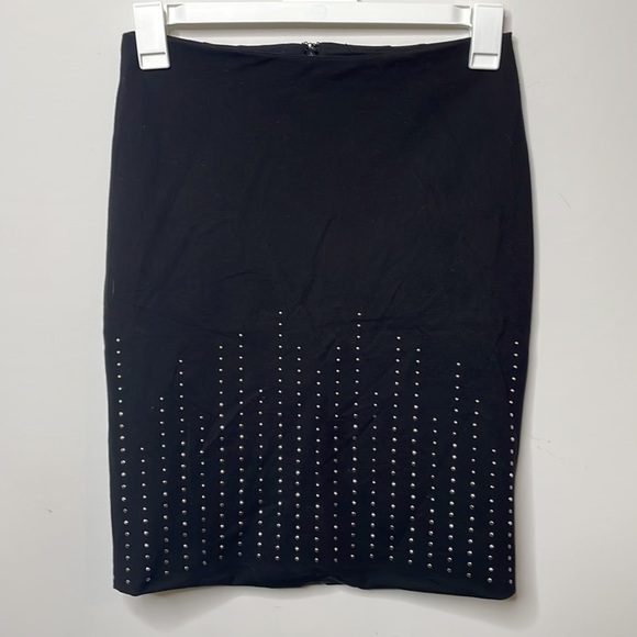White House Black Market Dresses & Skirts - #10 (WHBM) Stretchy Black Studded Skirt - Size 4